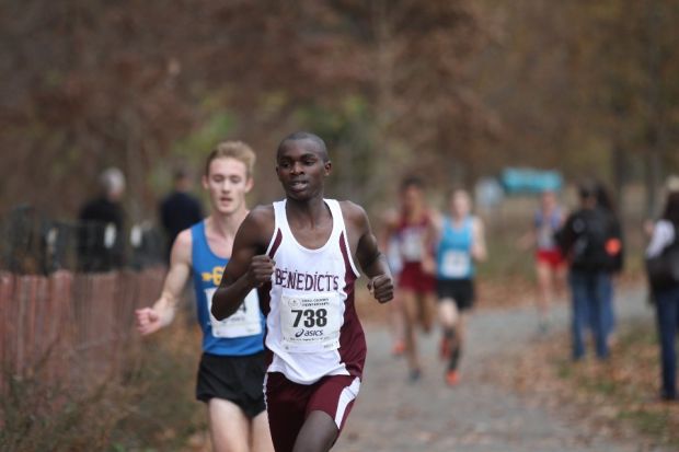 Ronald Kigen came to Saint Benedict's in July from the Rift Valley in Kenya. Now, he holds his ground as one of the team's top runners.