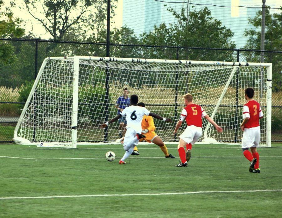 Senior+Mickey+George+attempts+a+goal+at+the+Chaminade+game+September+10.+Benedict%27s+won+3-1.