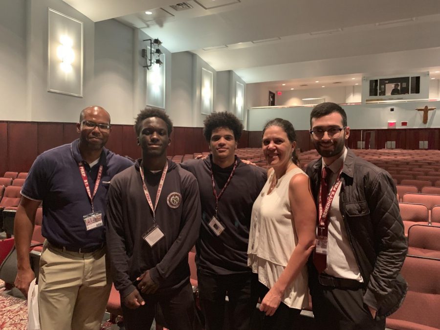 Dr.+Maragarita+Mooney+%28second+from+right%29+joins+SBP+faculty+and+students+after+her+talk.+From+left%2C+Admissions+Director+Didier+Jean-Baptiste%2C+Ibrahim+Mendheim+SY%2C+Felix+Clayton+SY%2C+and+Religion+Teacher+Mr.+Stephen+Adubato.