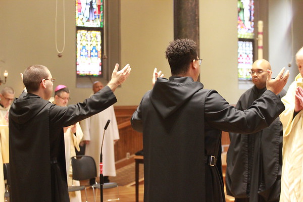 Br. Simon Peter Clayton and Br. Asiel Maria Rodriguez profess their solemn vows to Newark Abbey. For more photos, see link in story.