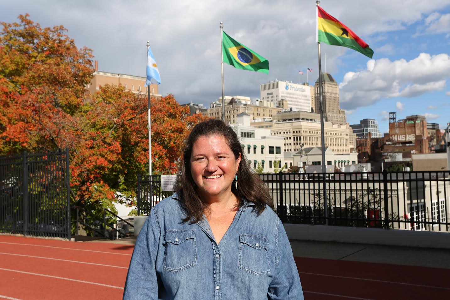 Coach Katherine Fostered pictured on the Upper Field.