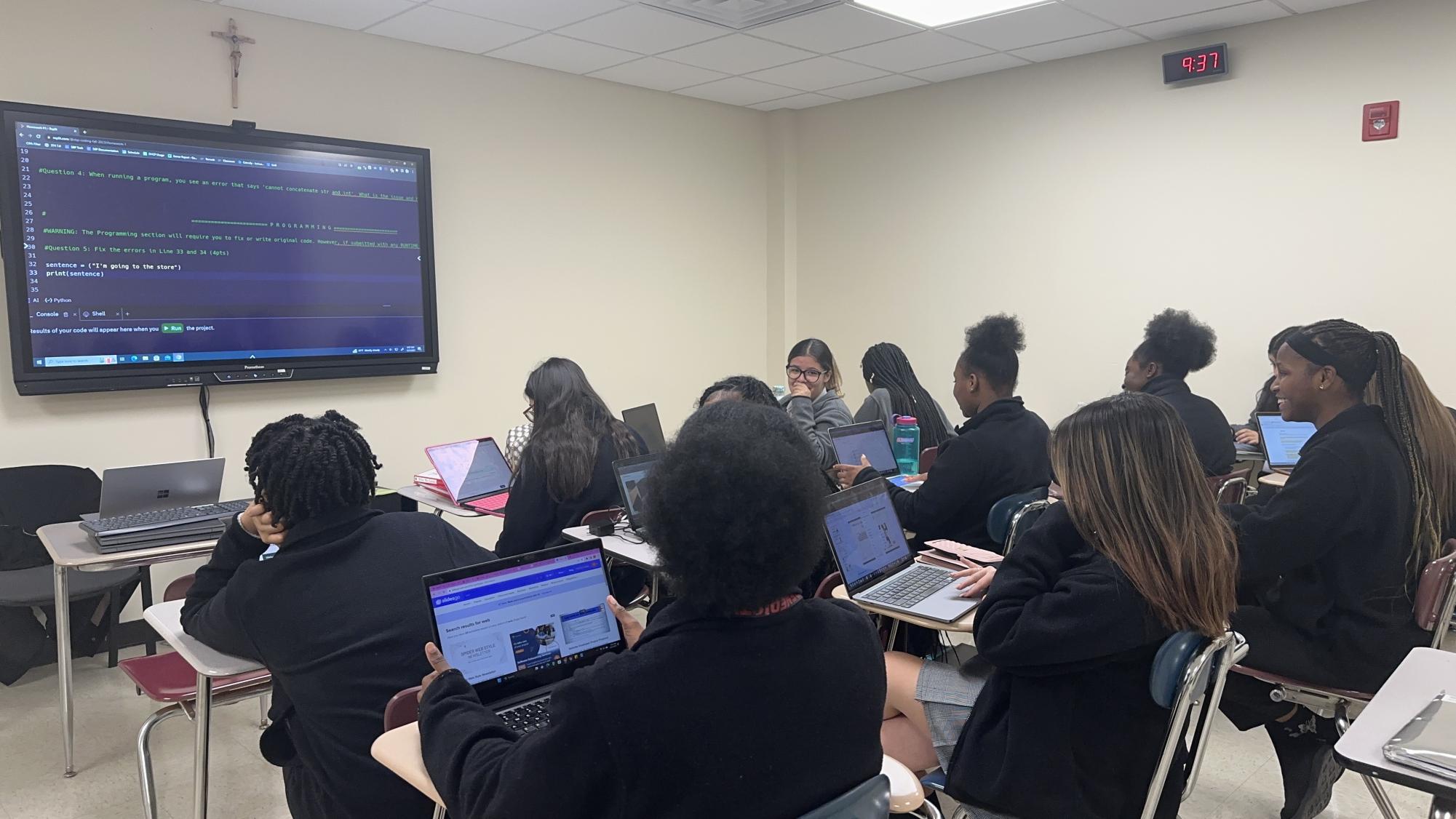 Mr. West-Williams coding class in action.